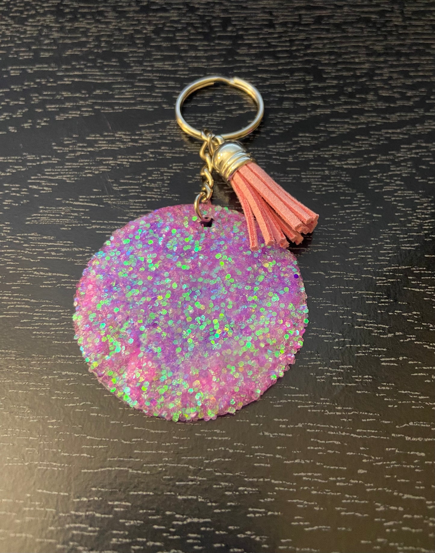 In My Soft Girl Era Keychain (Purple Heart & Pink Tassel)