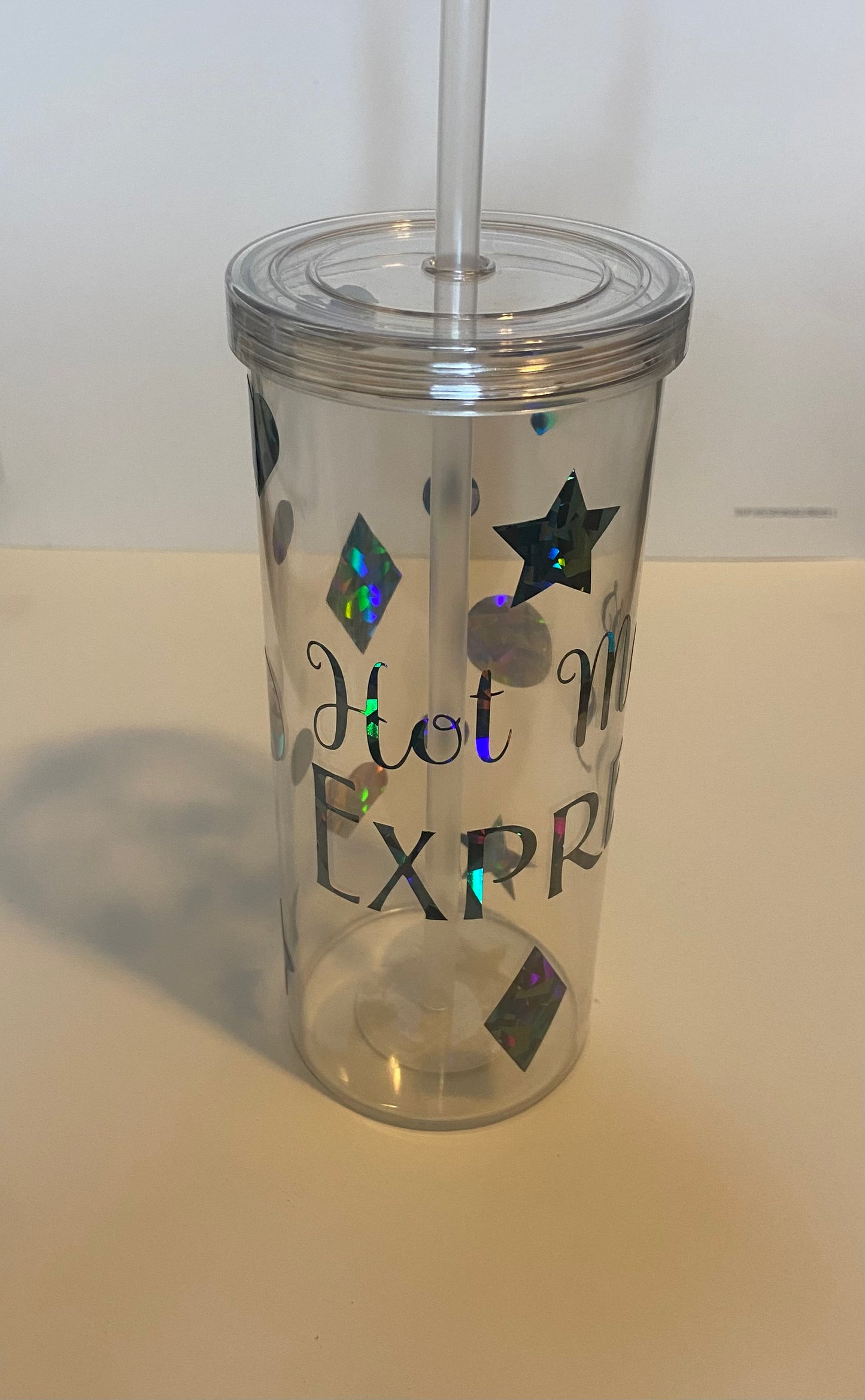 Hot Mess Express Holographic Skinny Tumbler (Blue)