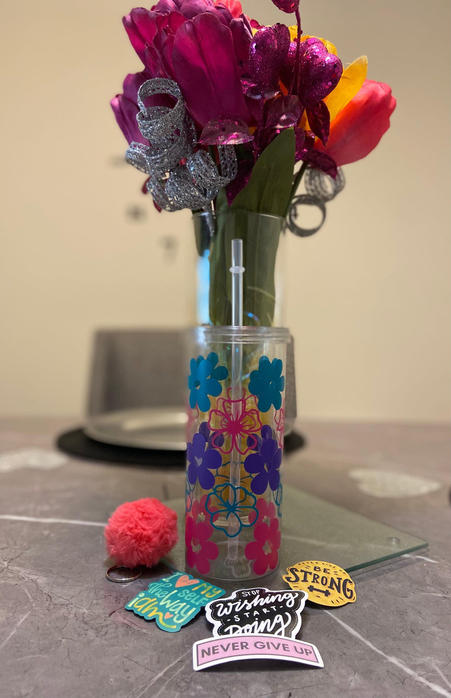 Spring Deal *Flower Me Multi Skinny Tumbler*