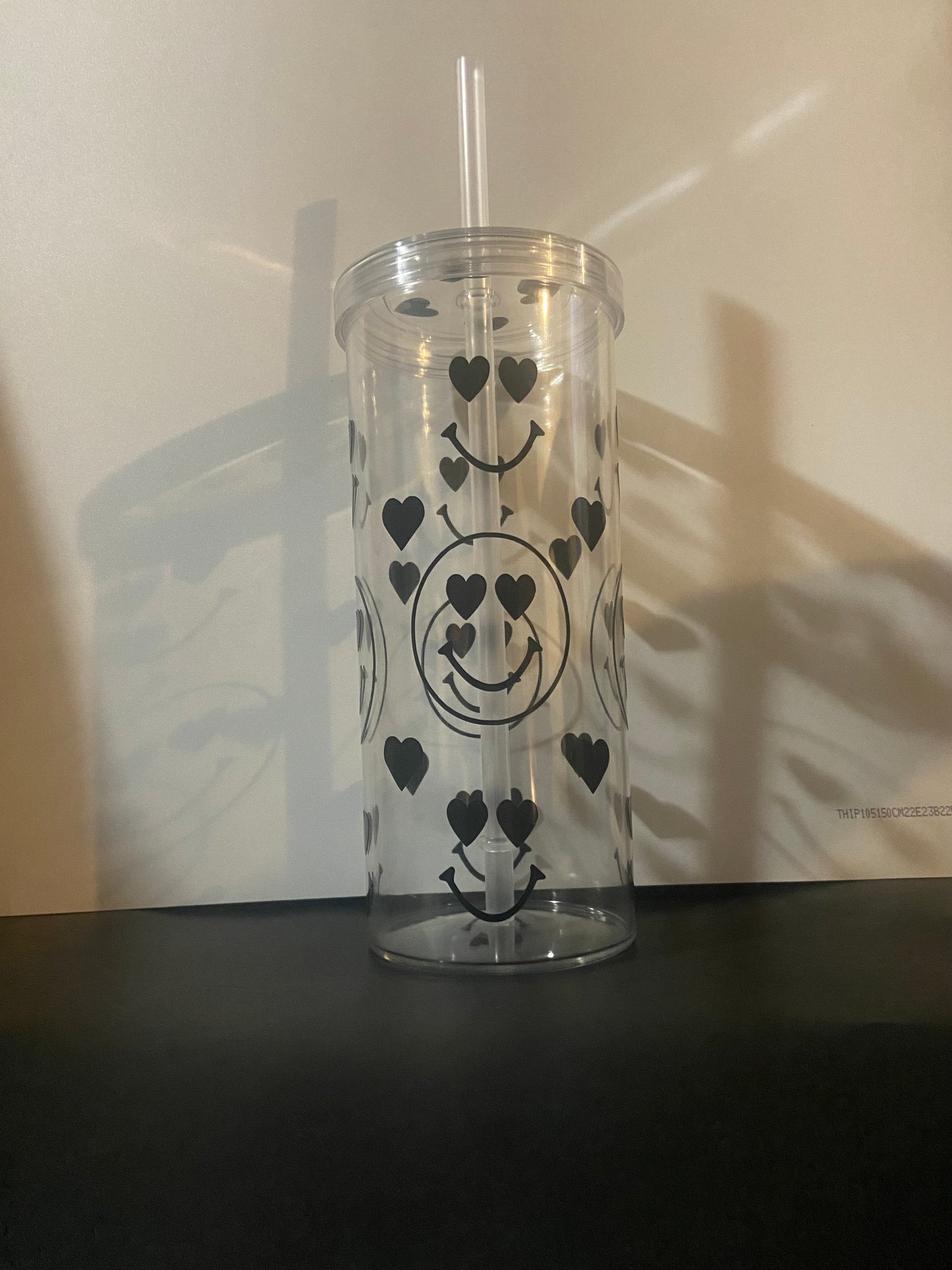 Heart Eyes Smiley Face Tumbler