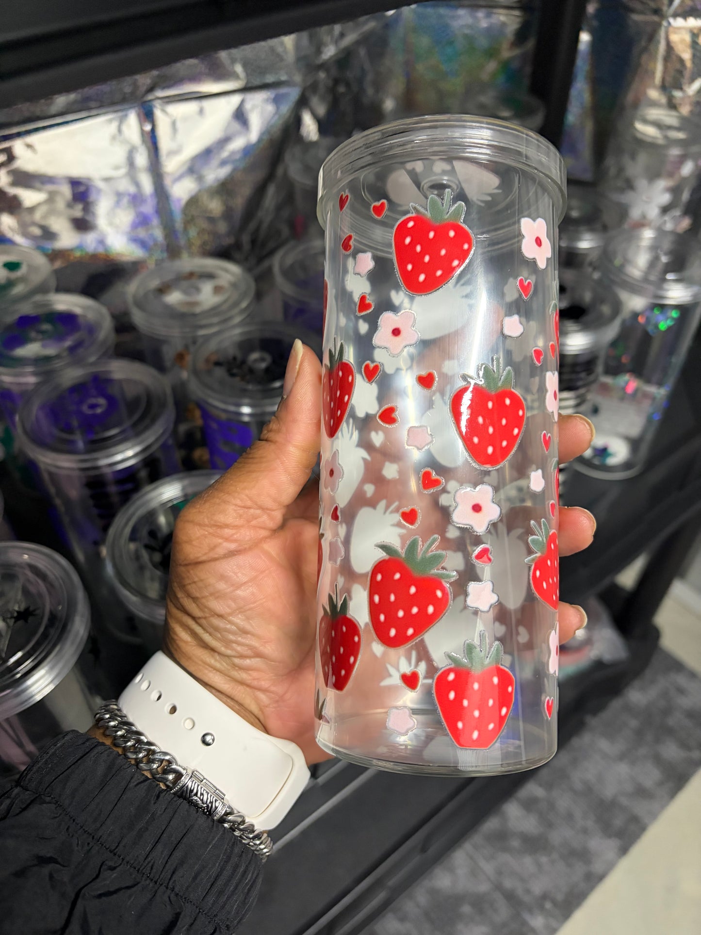 Strawberries Skinny Tumbler