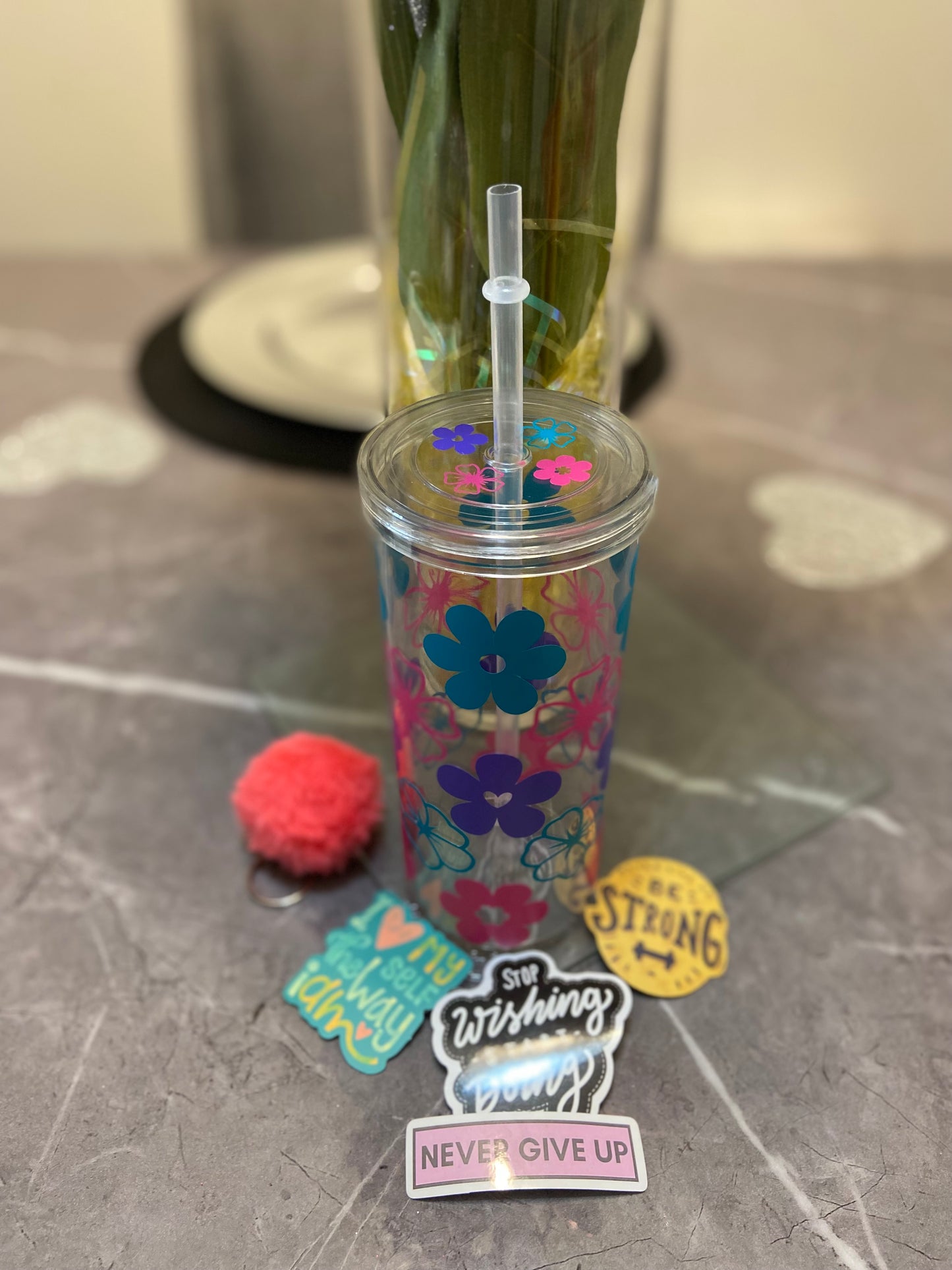 Spring Deal *Flower Me Multi Skinny Tumbler*