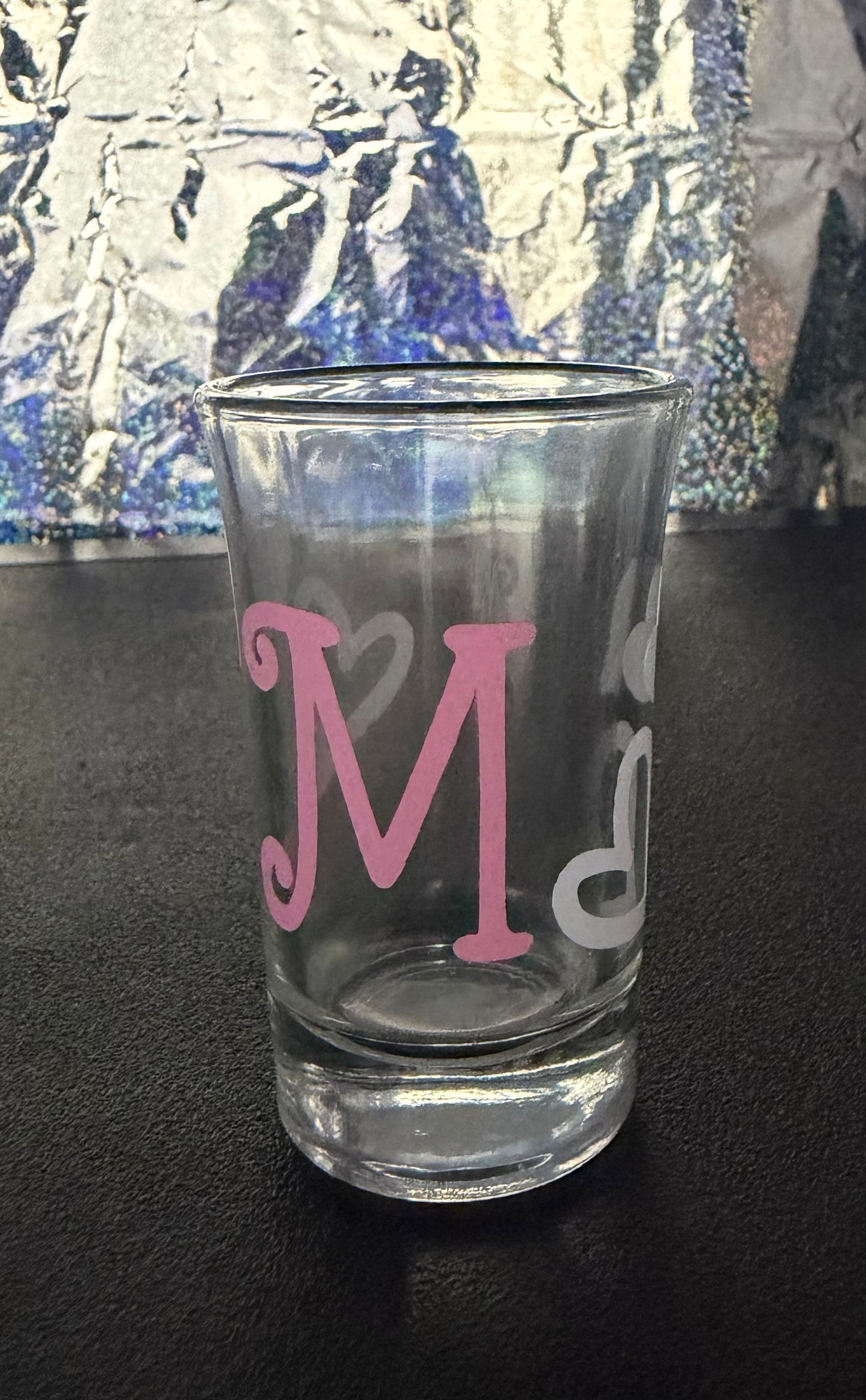 M Name Initial Shot Glass