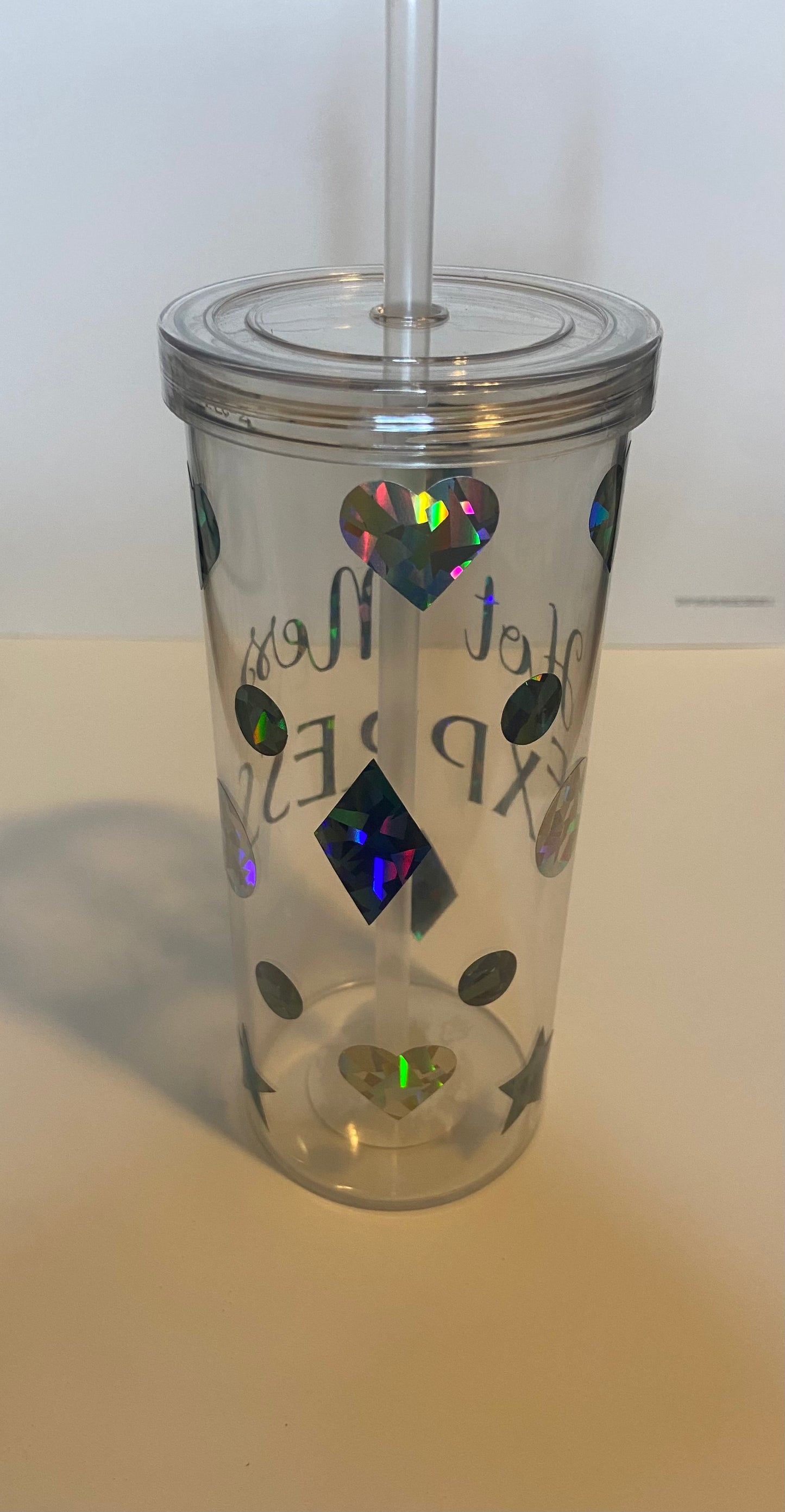 Hot Mess Express Holographic Skinny Tumbler (Blue)