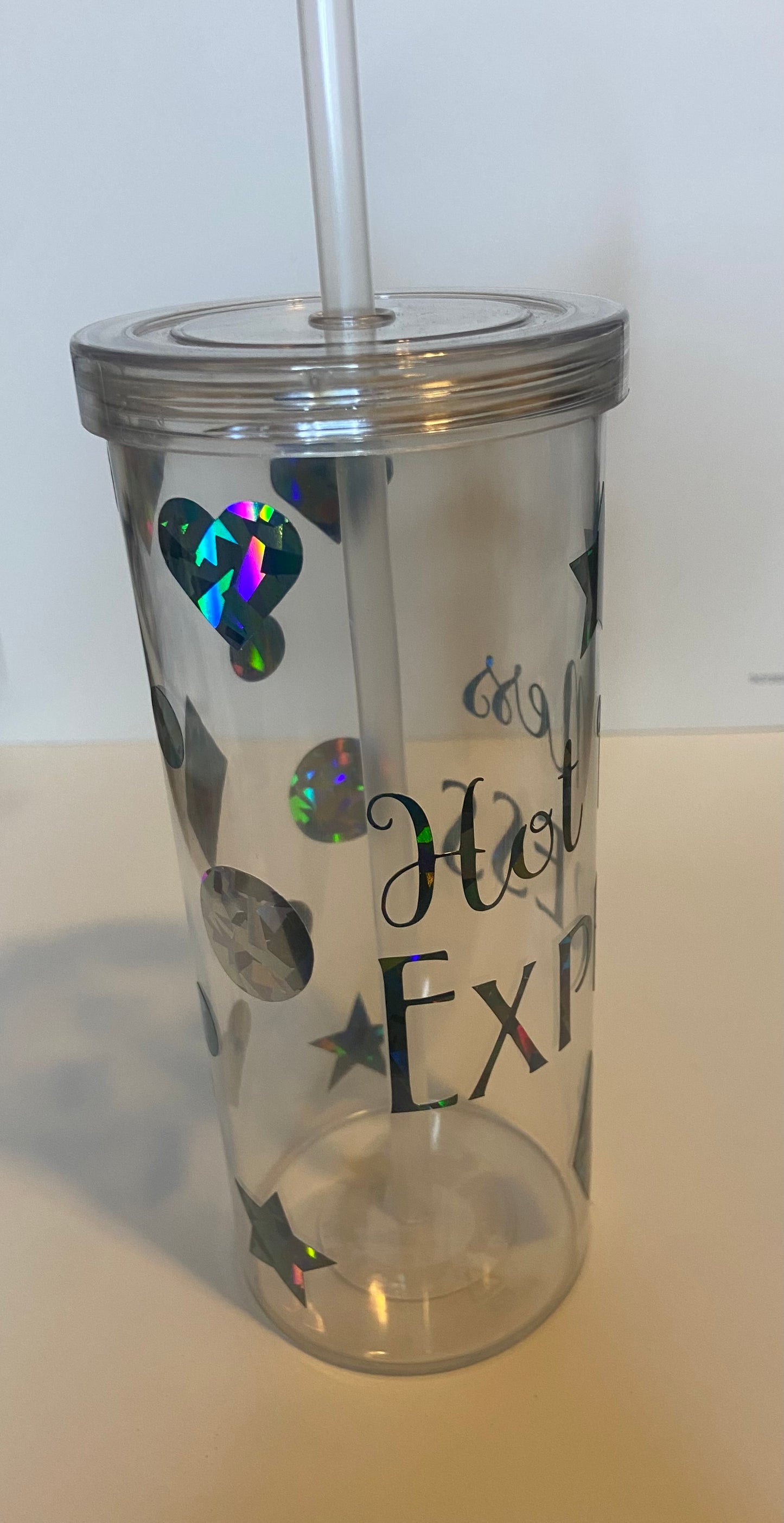 Hot Mess Express Holographic Skinny Tumbler (Blue)