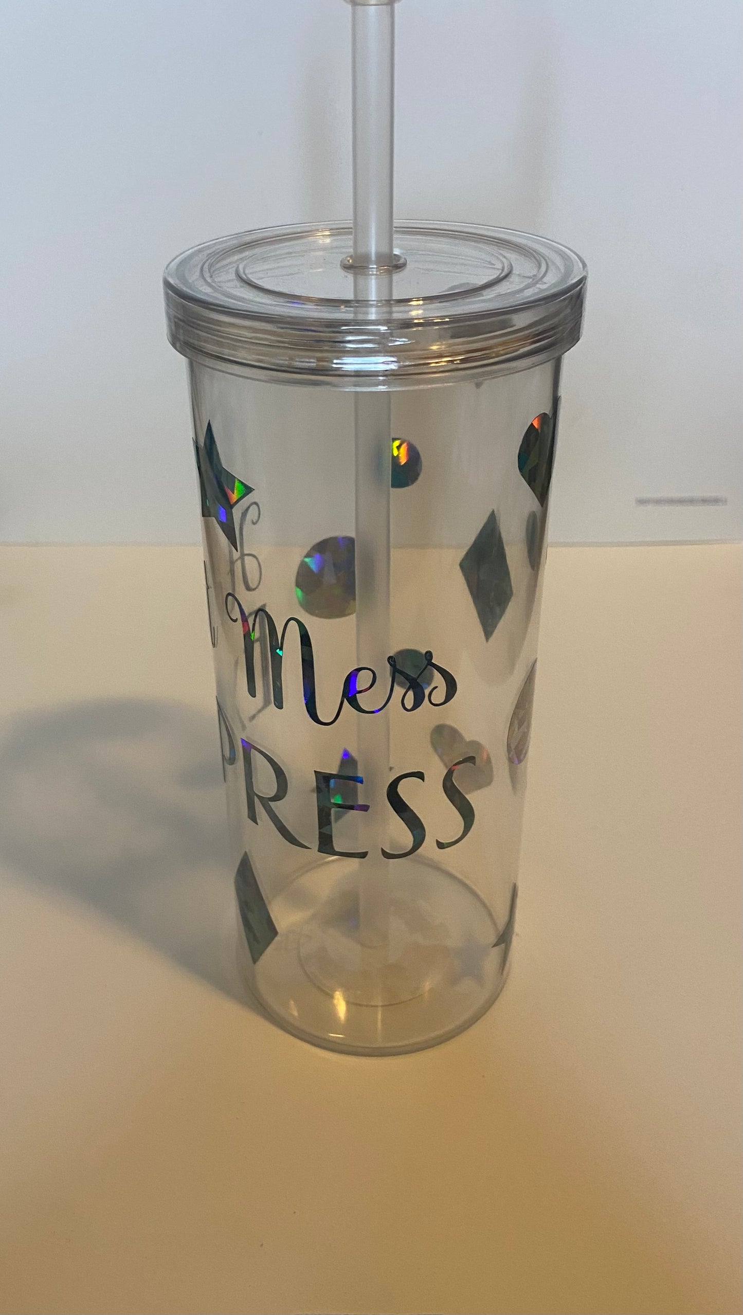 Hot Mess Express Holographic Skinny Tumbler (Blue)