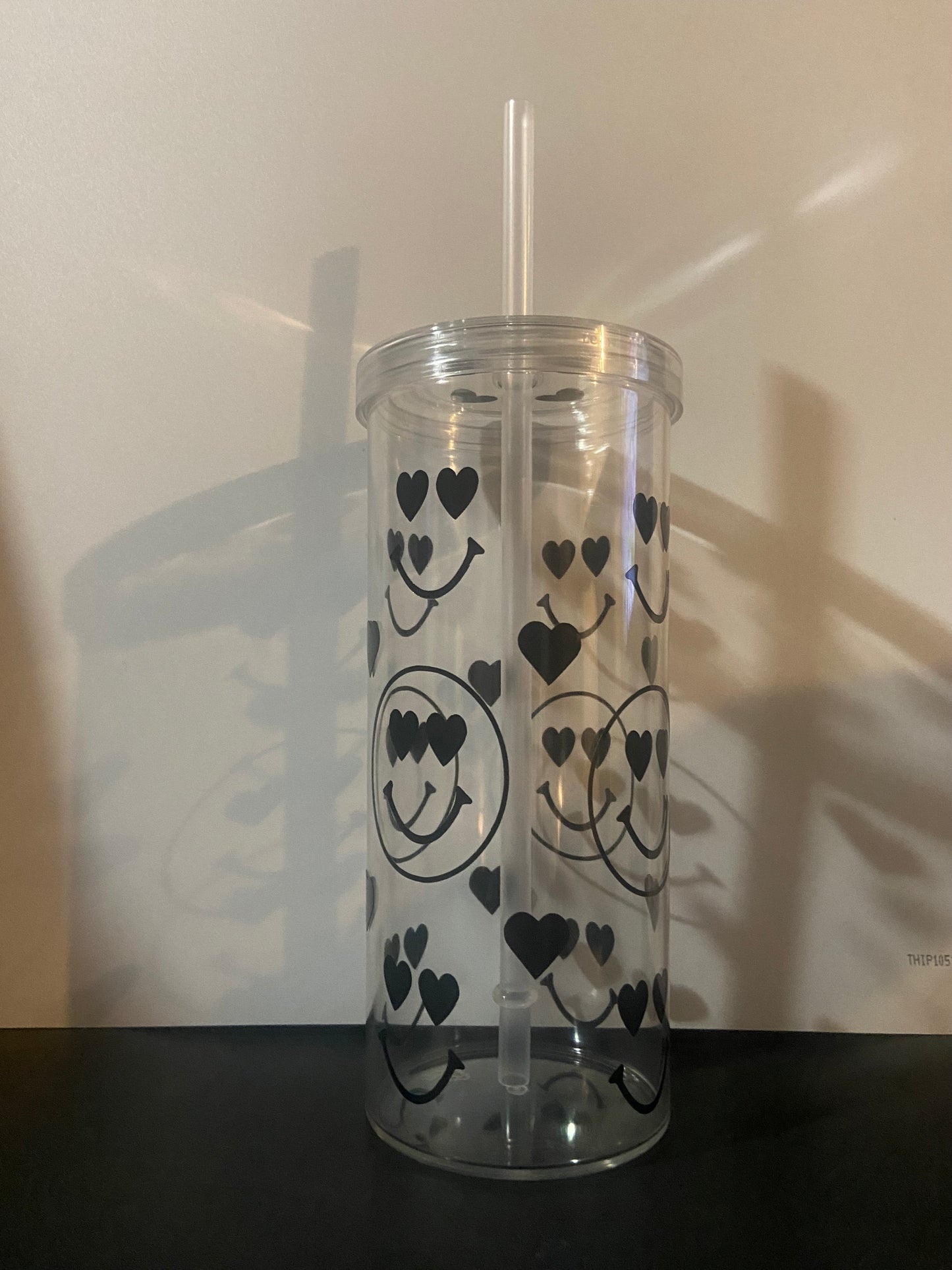 Heart Eyes Smiley Face Tumbler