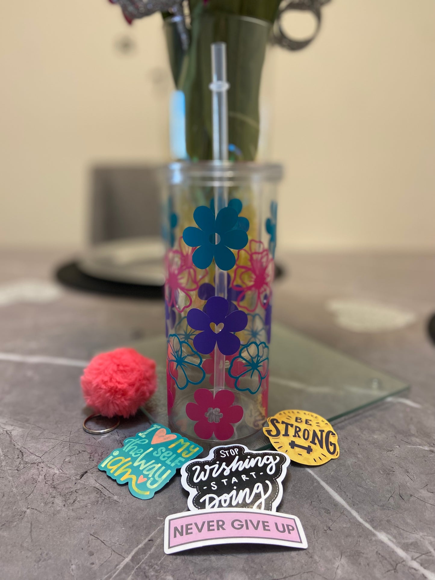 Spring Deal *Flower Me Multi Skinny Tumbler*