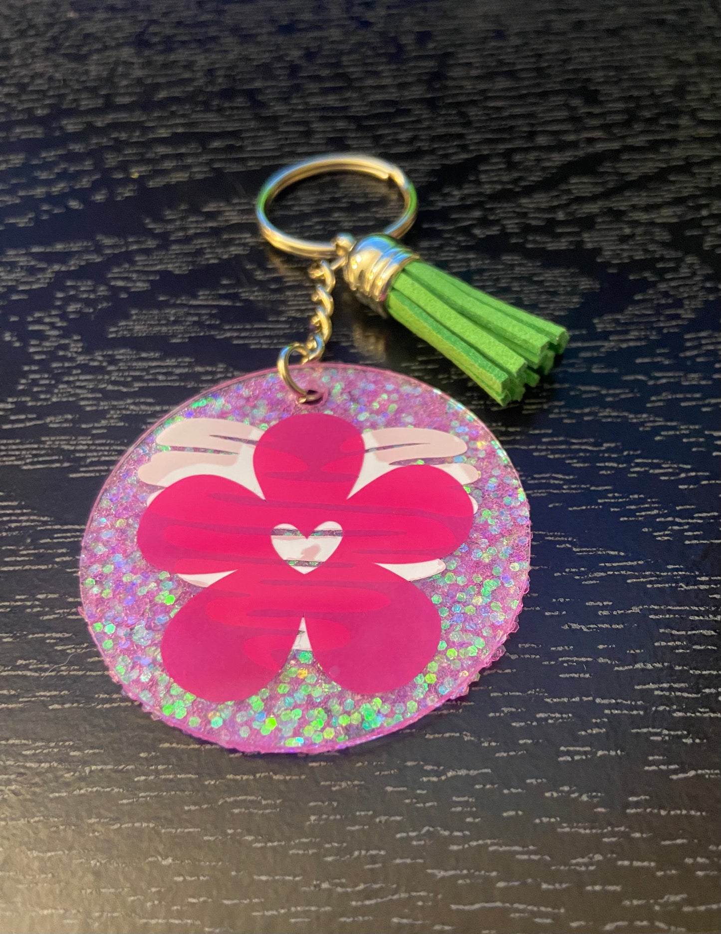 Pink Flower Keychain
