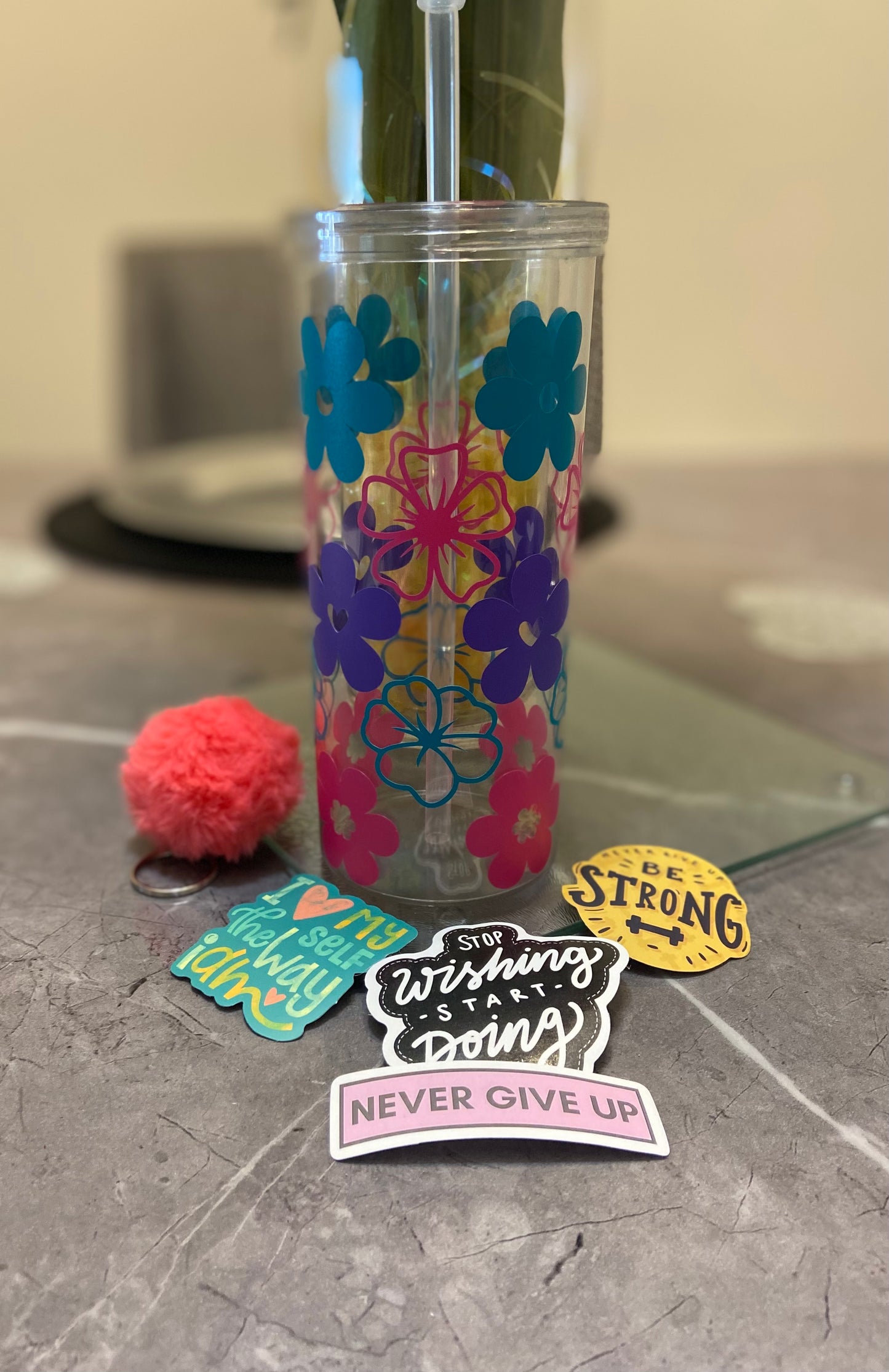 Spring Deal *Flower Me Multi Skinny Tumbler*