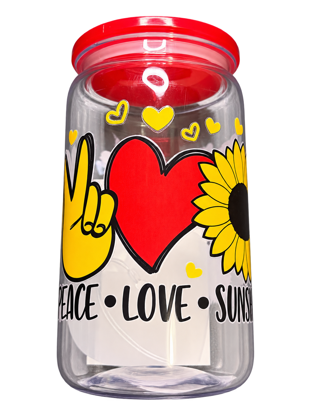 Peace Love Sunshine Sunflower  Can Cup