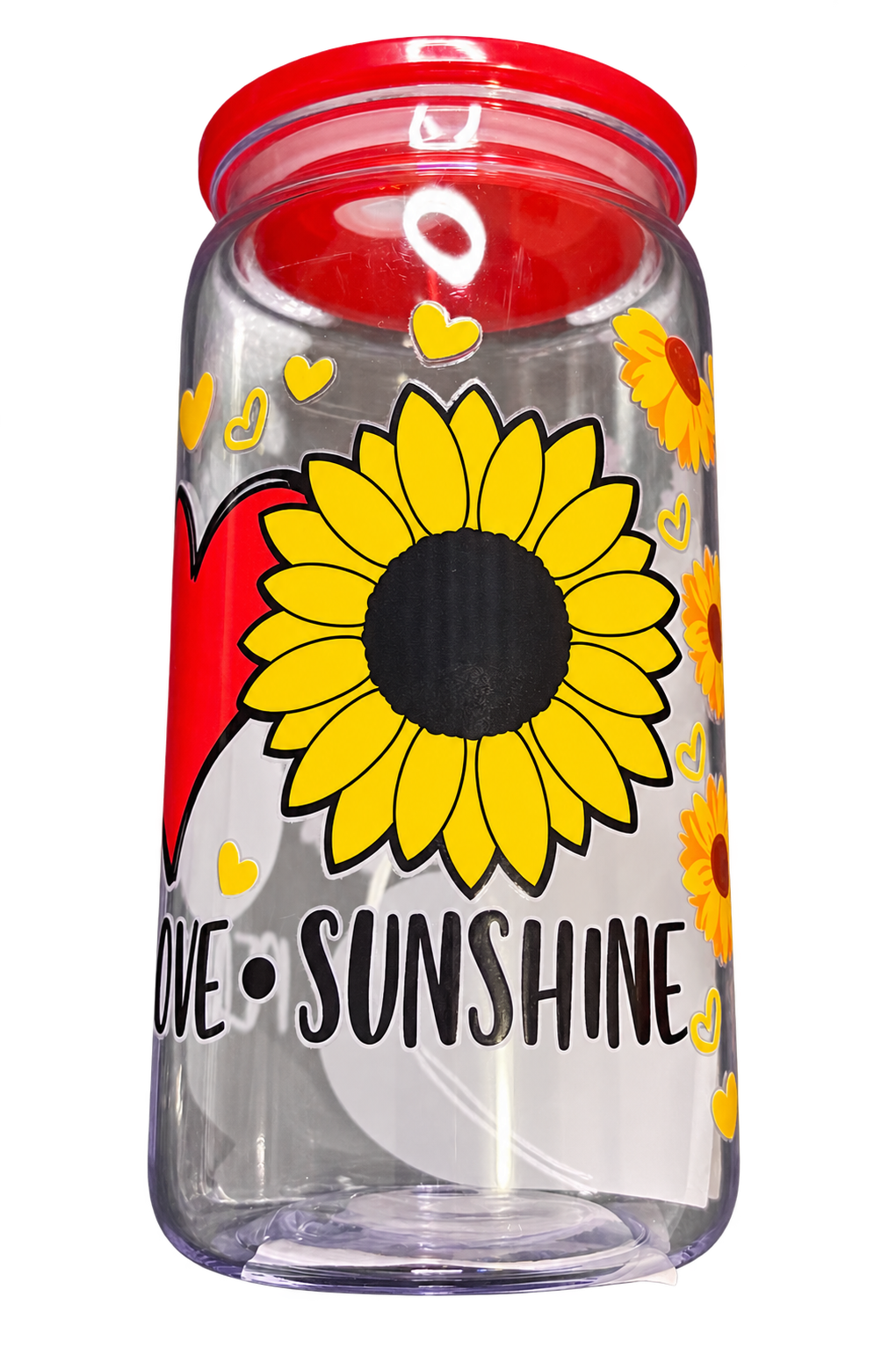 Peace Love Sunshine Sunflower  Can Cup