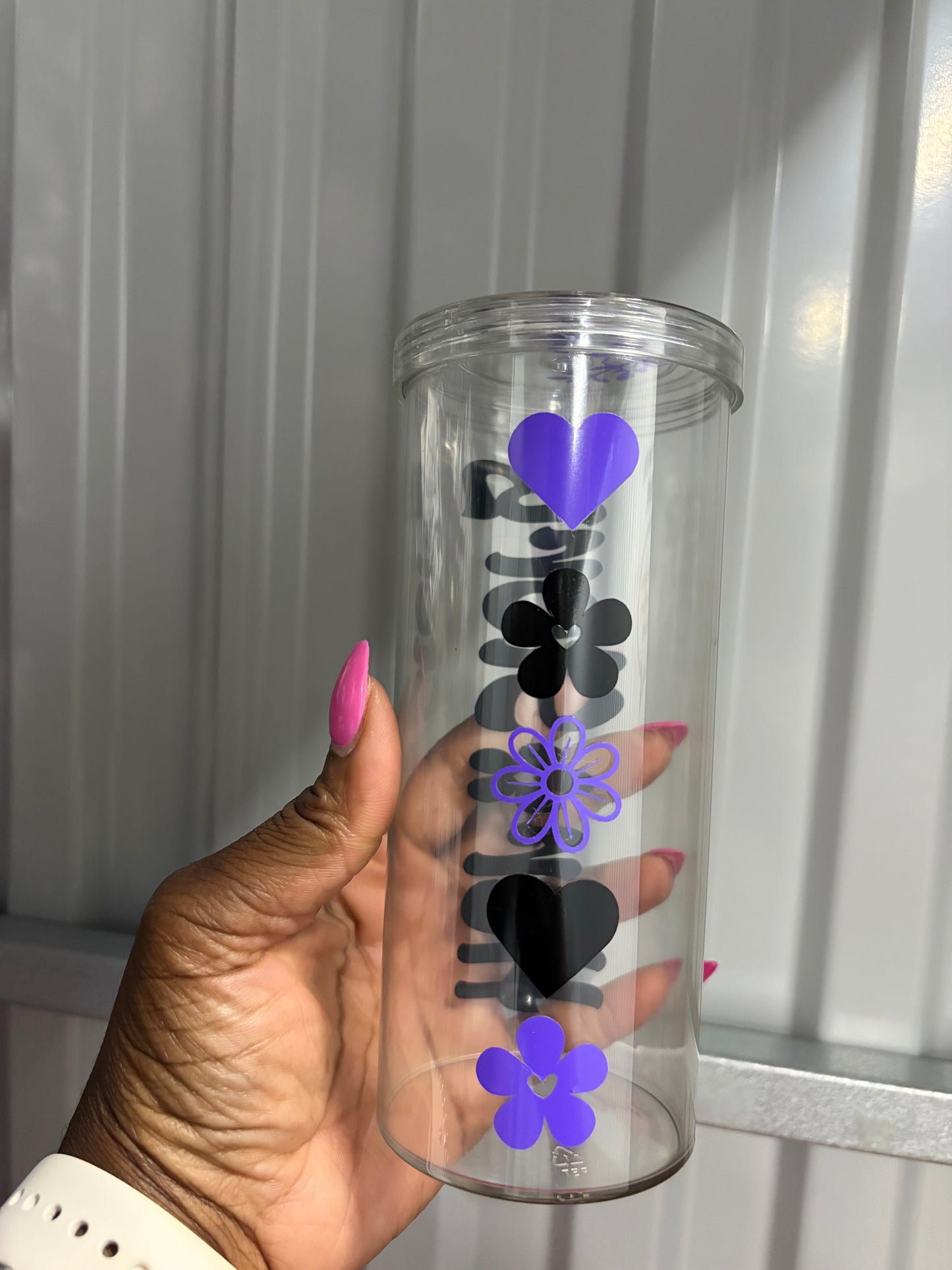Her Story Skinny Tumbler (Black & Purple)