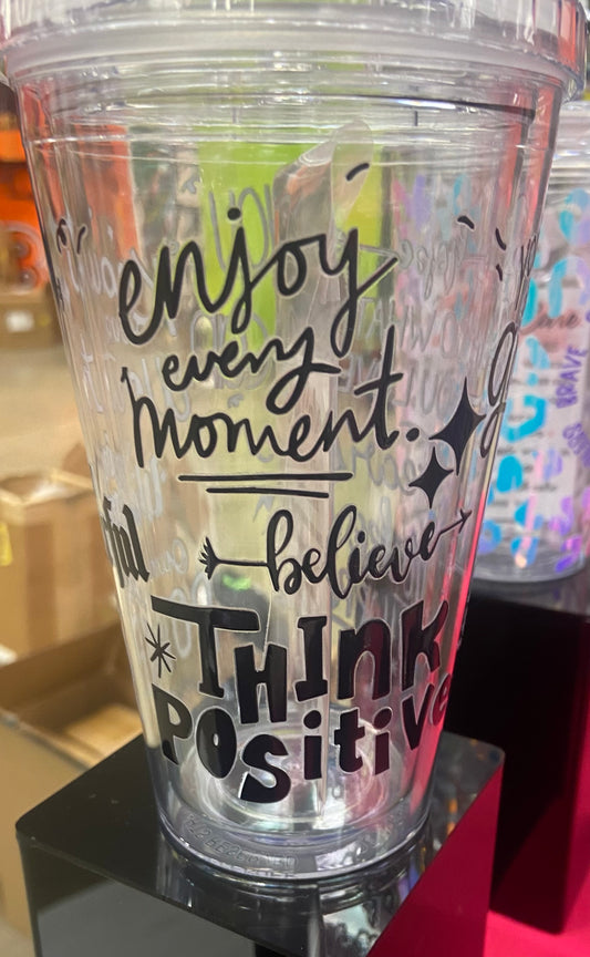 Think Positive Double Wall Tumbler