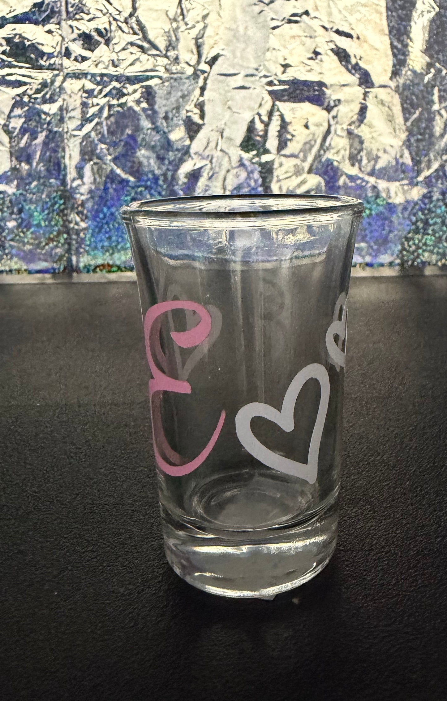 E Name Initial Shot Glass