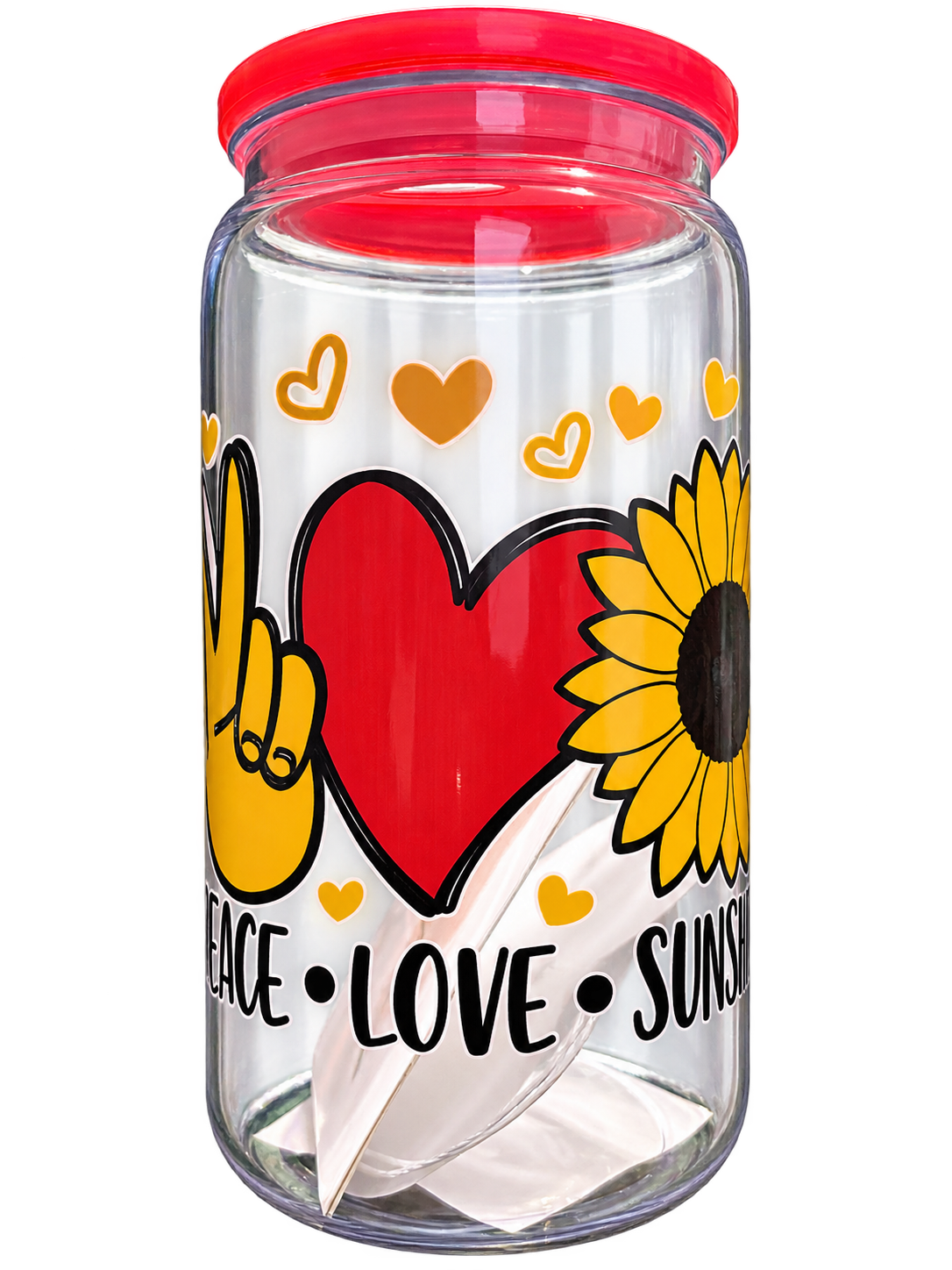 Peace Love Sunshine Sunflower  Can Cup