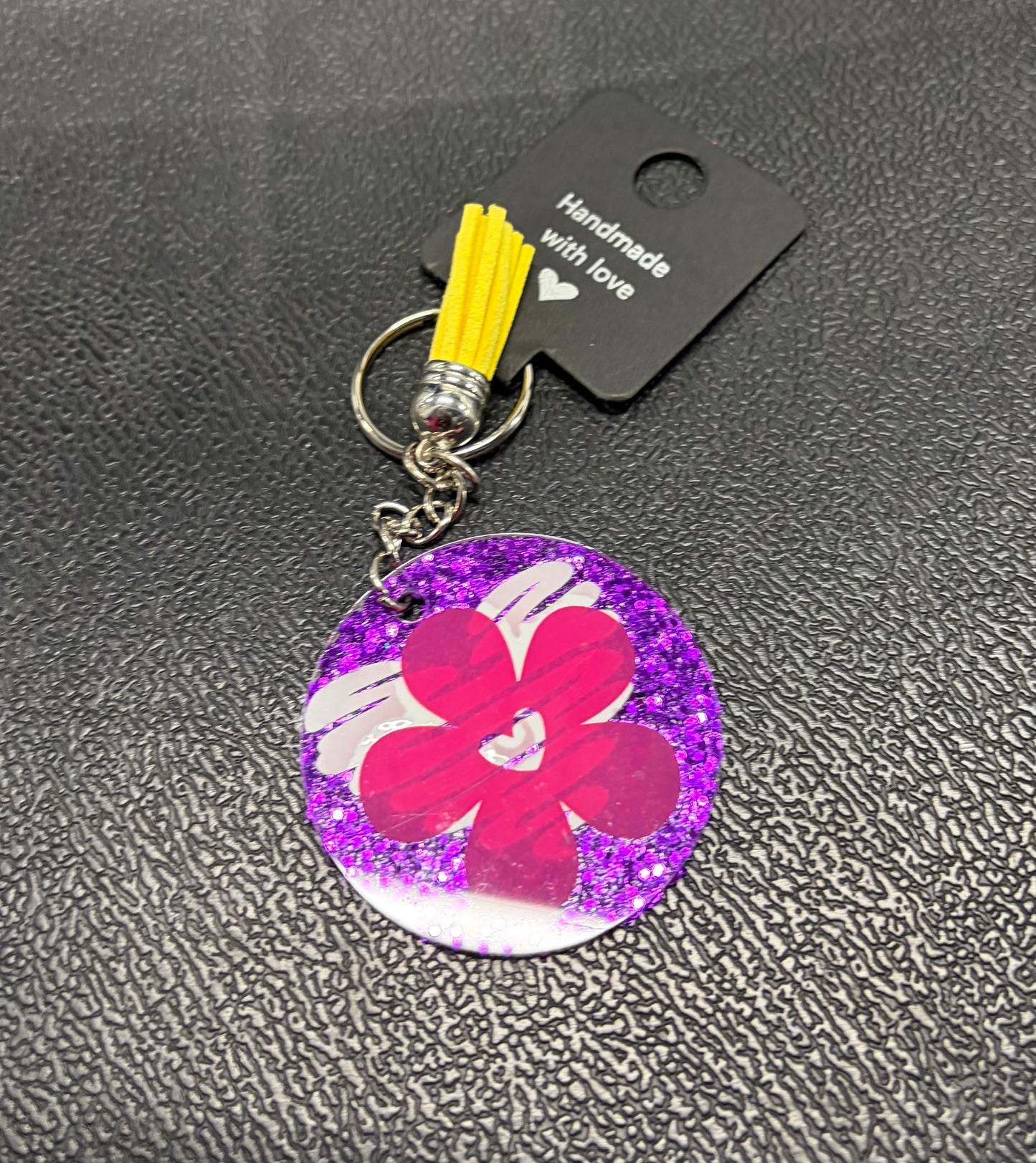Pink Flower Keychain
