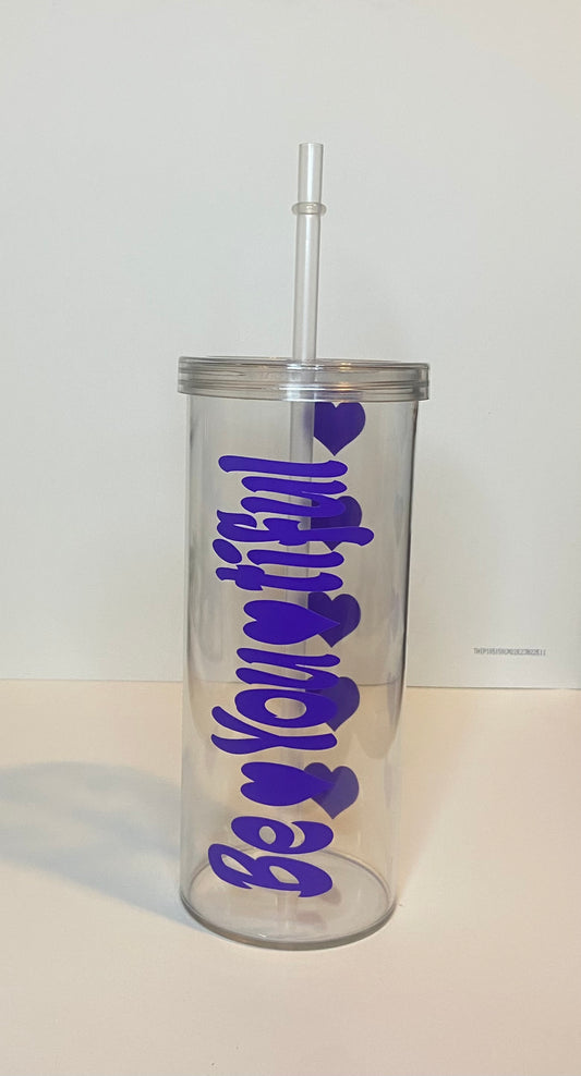 Be-You-Tiful Skinny Tumbler (Purple)