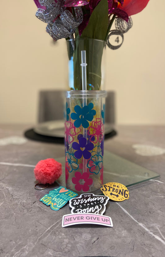 Spring Deal *Flower Me Multi Skinny Tumbler*