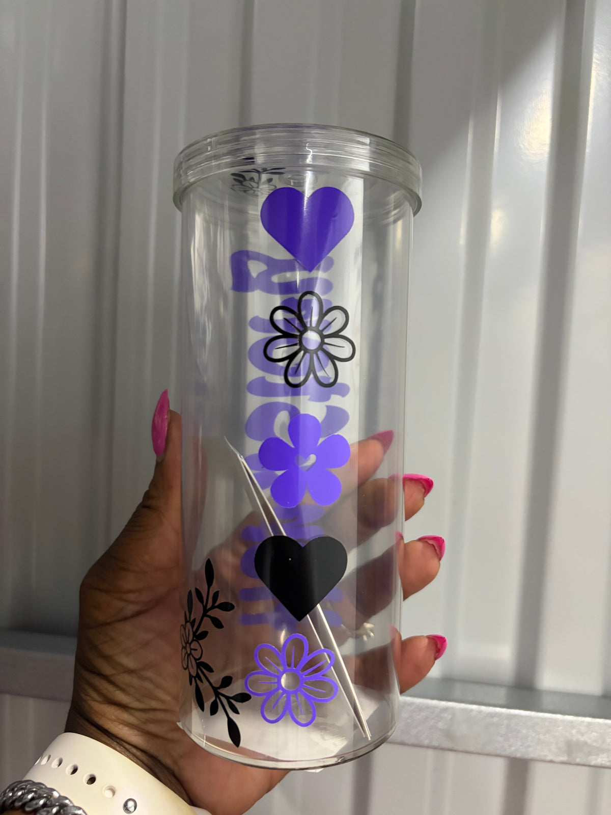 Her Story Skinny Tumbler (Purple)