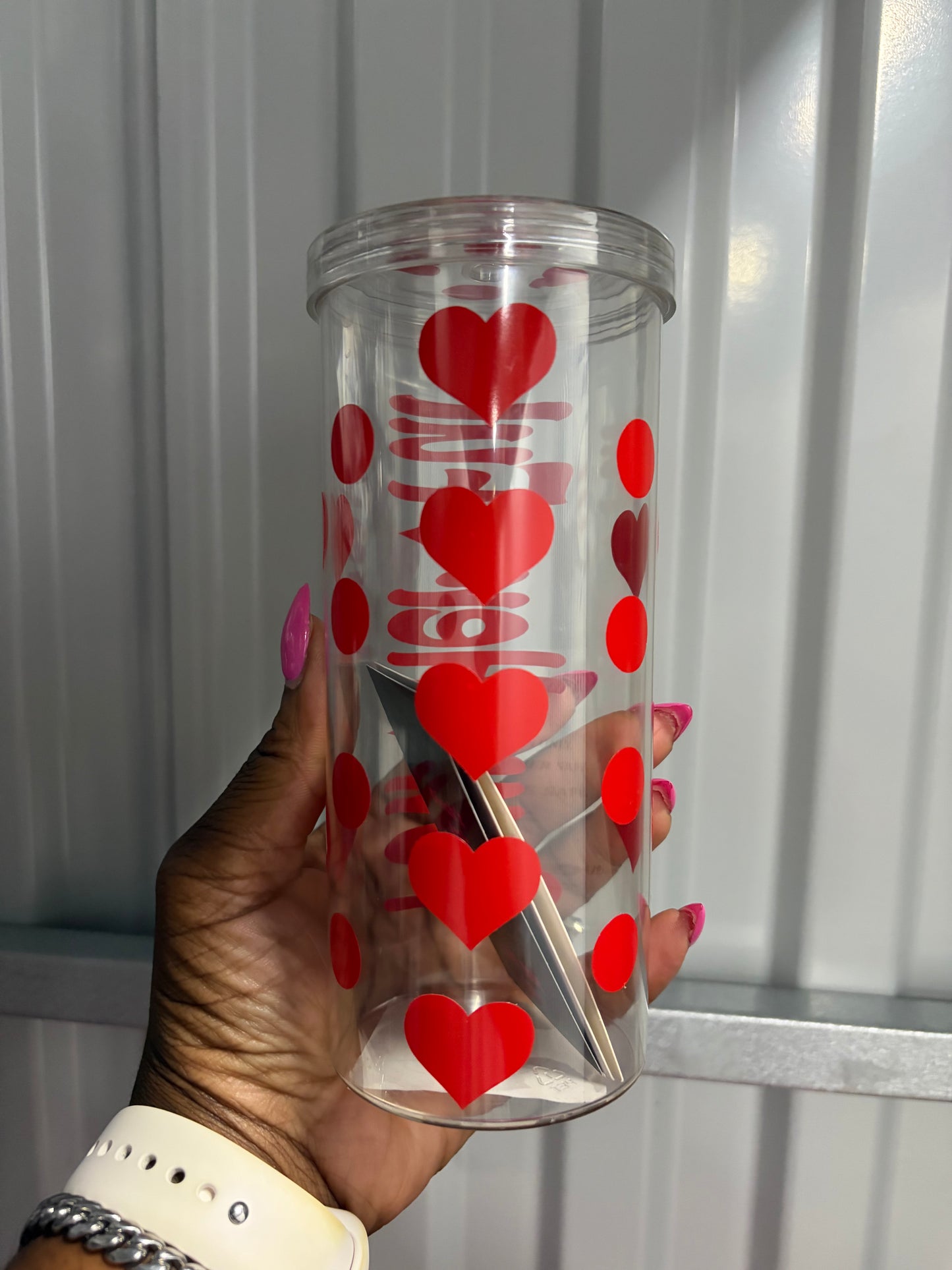 Pow Her Ful Skinny Tumbler (red)