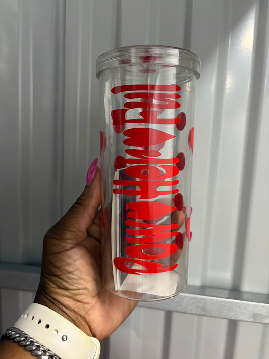 Pow Her Ful Skinny Tumbler (red)