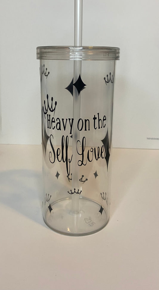 Heavy on the Self Love Skinny Tumbler