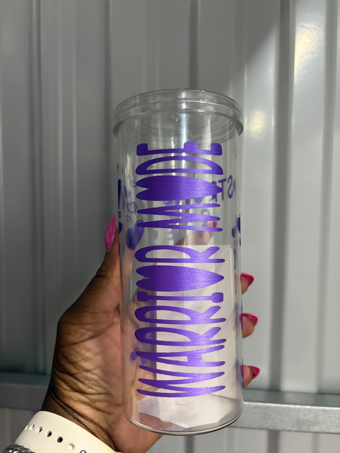Warrior Mode Skinny Tumbler (purple)