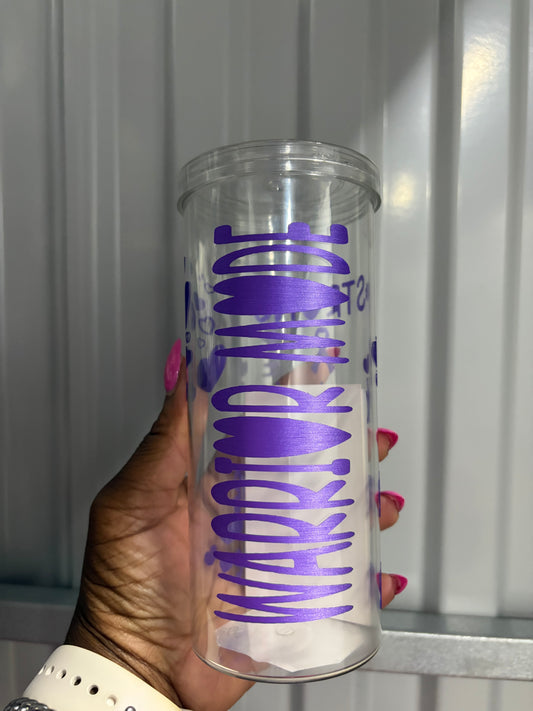 Warrior Mode Skinny Tumbler (purple)