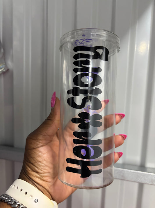 Her Story Skinny Tumbler (Black & Purple)