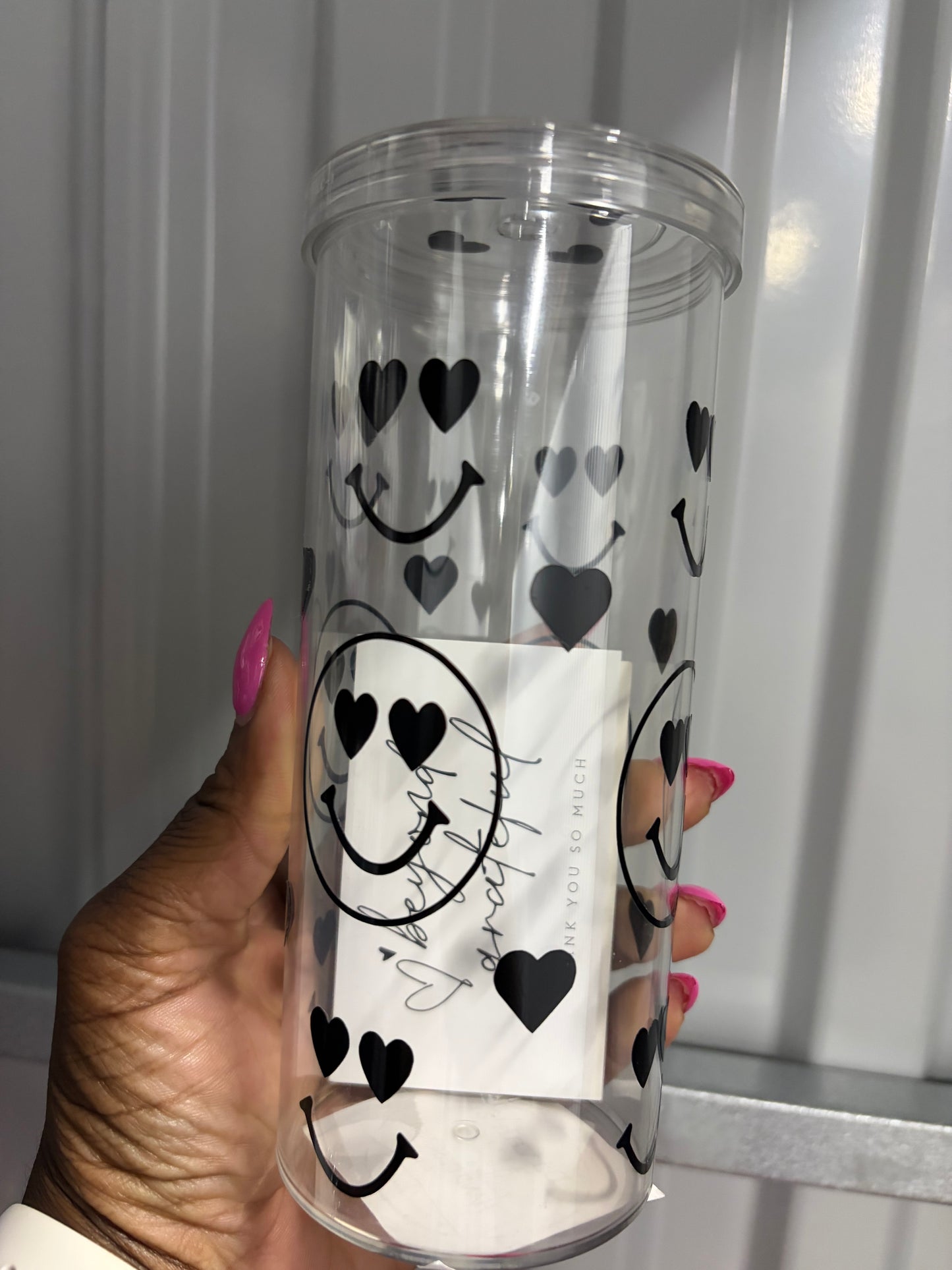 Smiley Face Skinny Tumbler