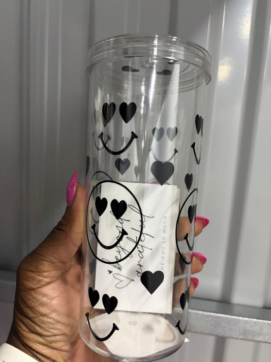 Smiley Face Skinny Tumbler